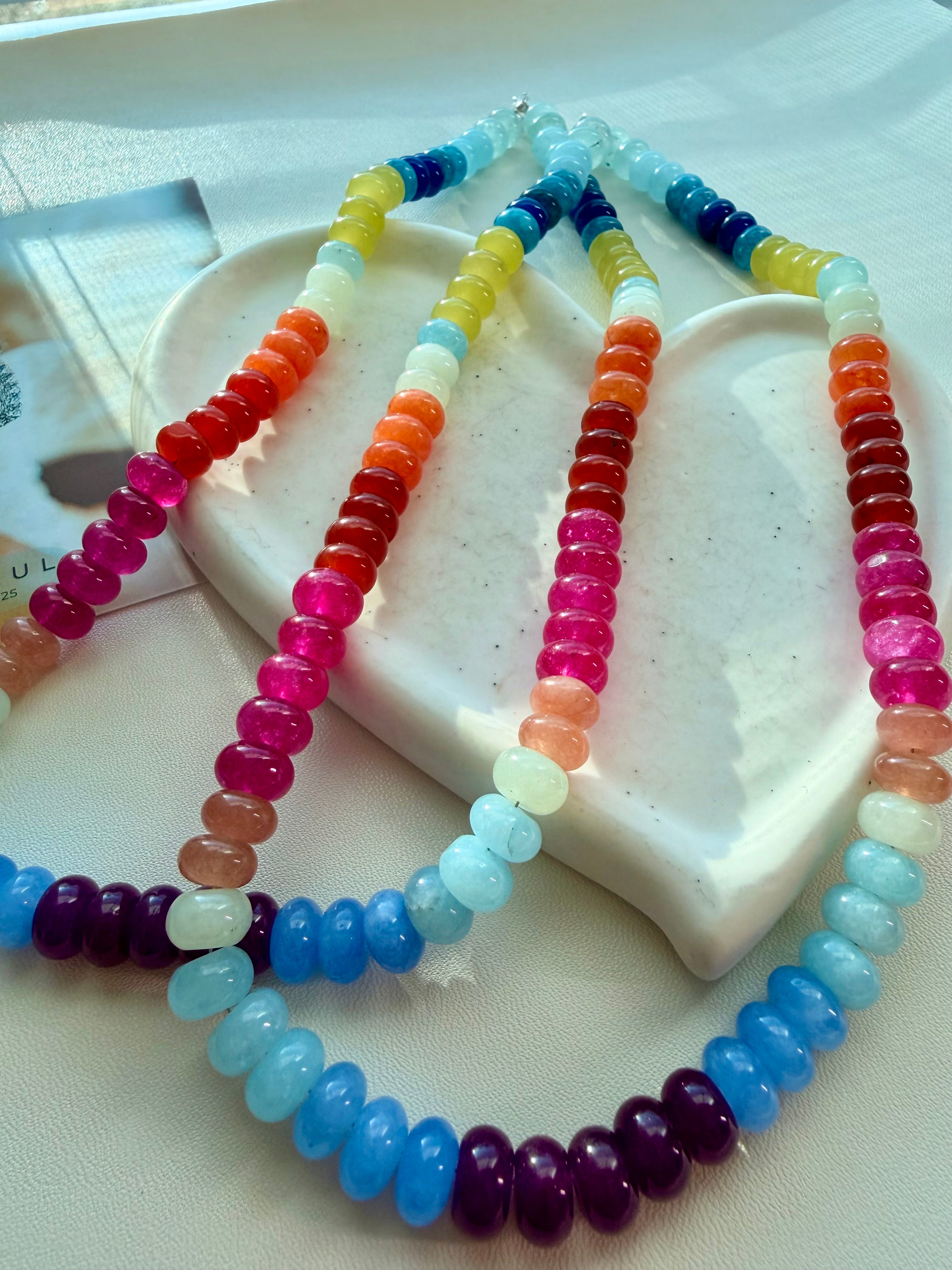 Colorful Quartz Gemstone Necklace
