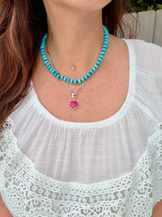 Turquoise knotted necklace