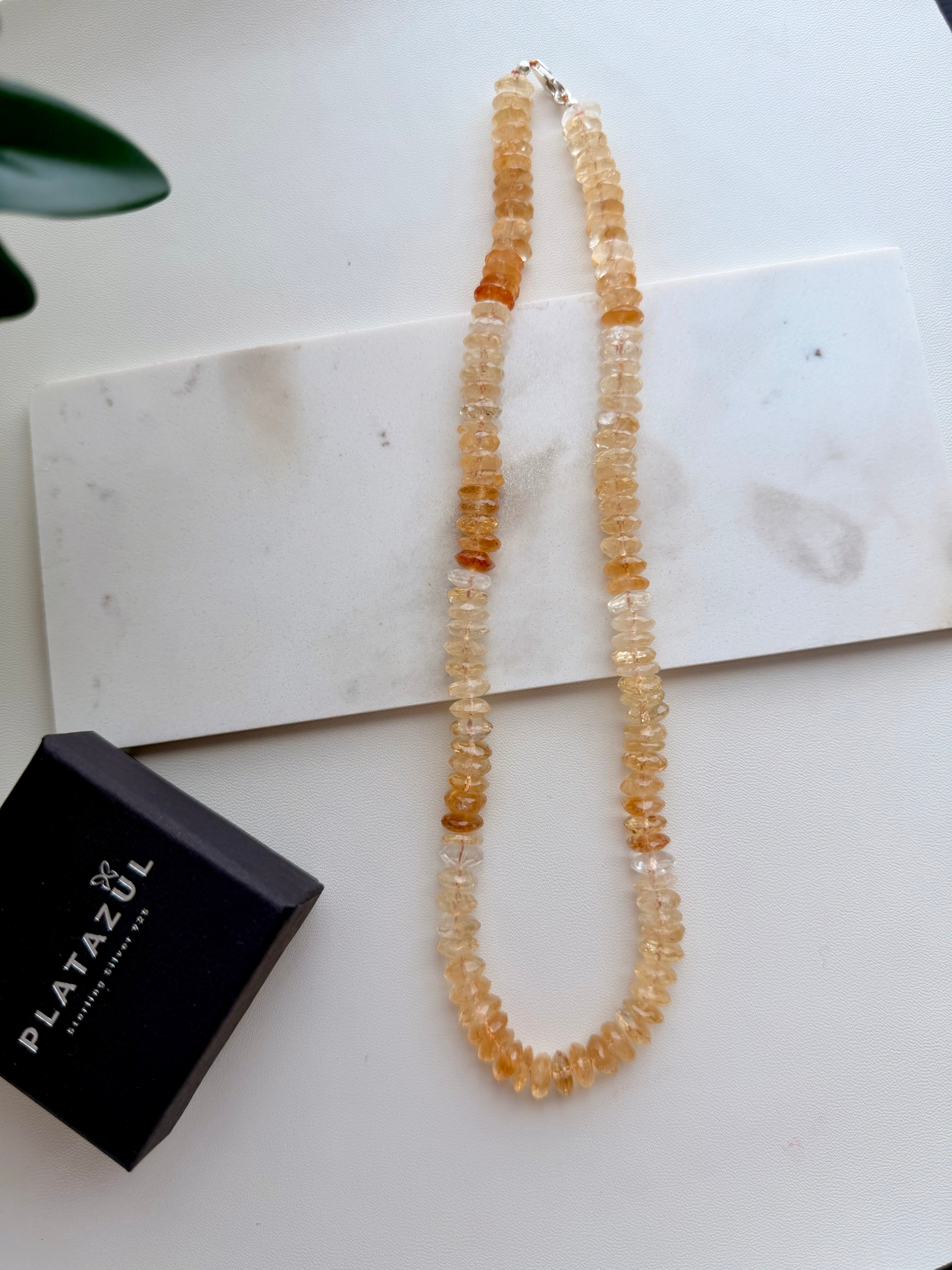Shaded Natural Citrine Necklace