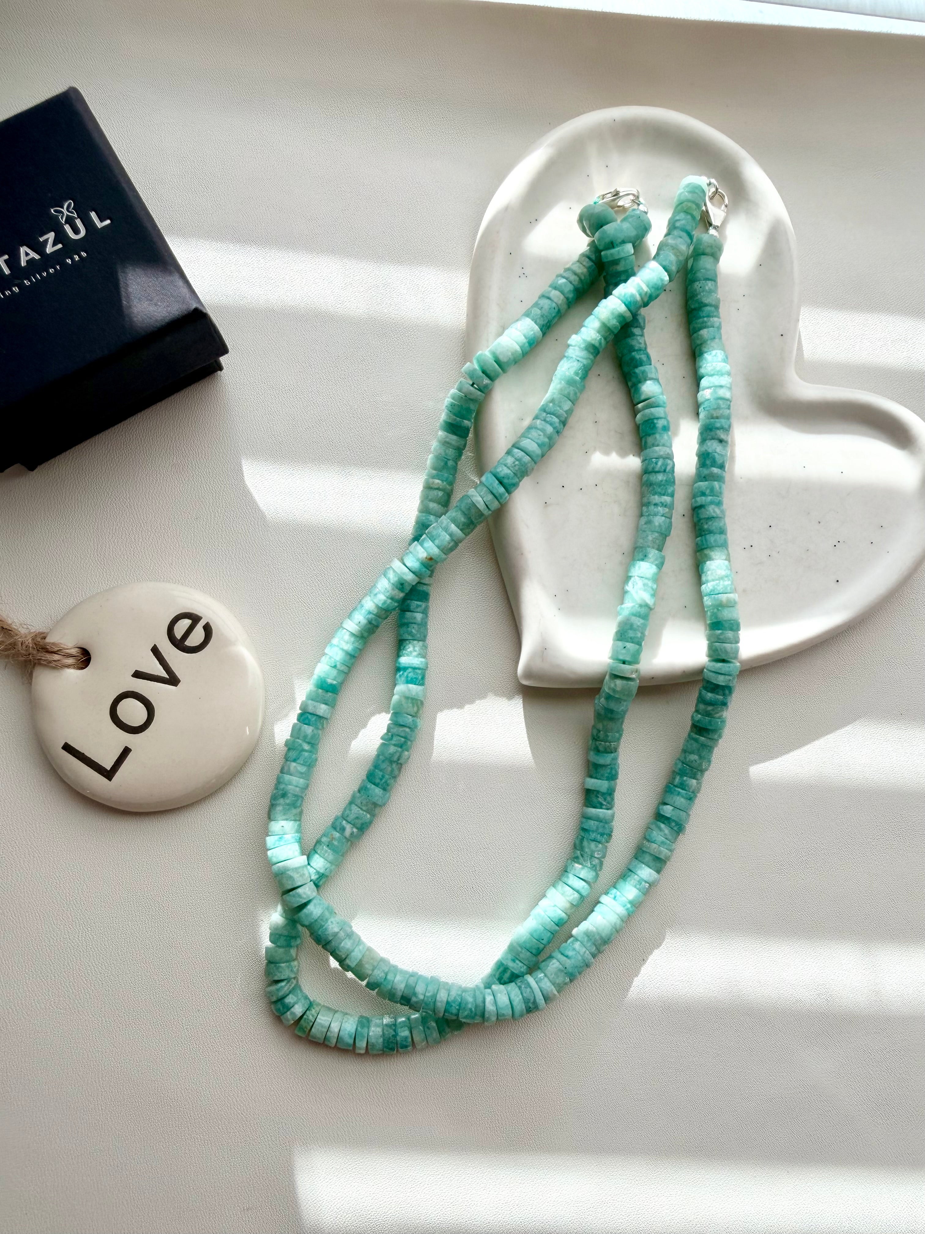 Natural Amazonite Faceted Necklace