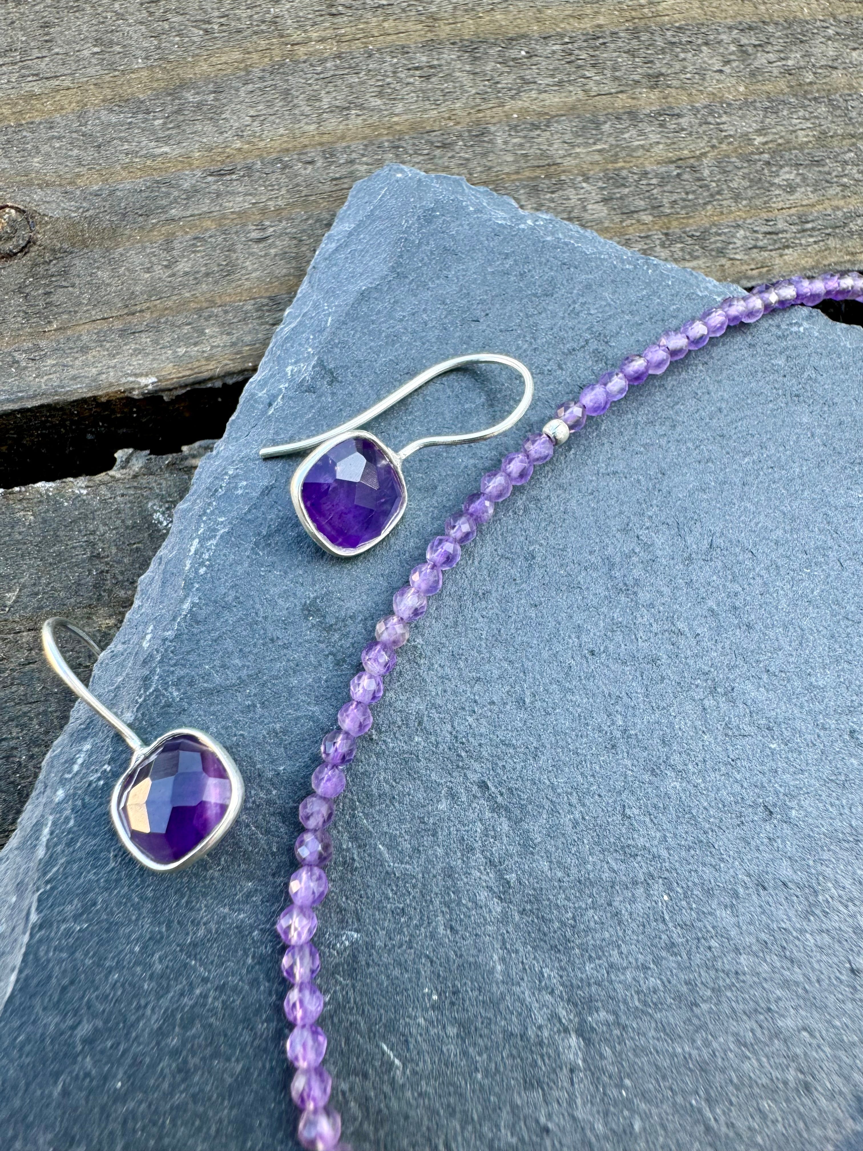 Earrings With Amethyst | Handmade Isla Earrings | Platazul