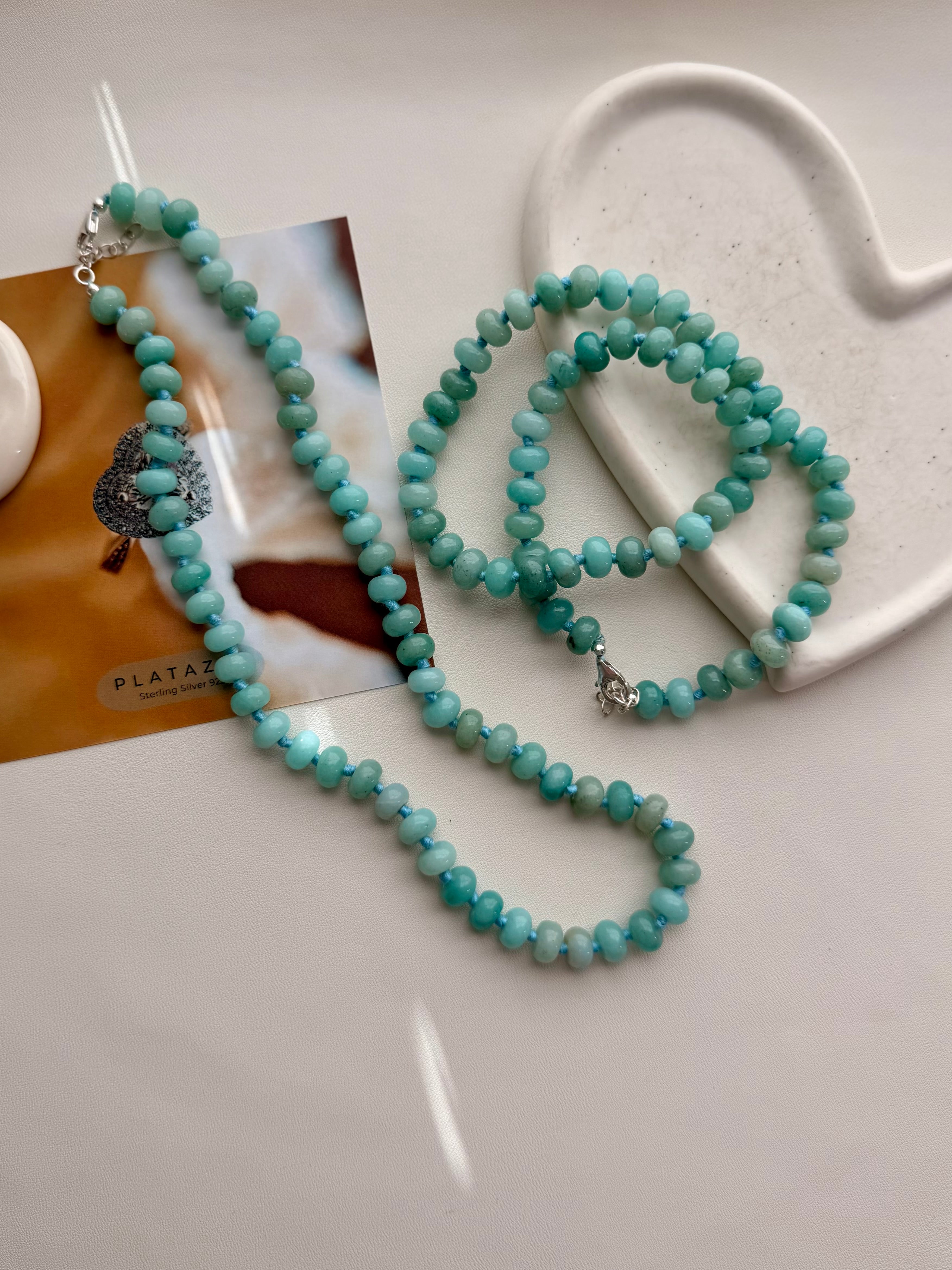 Hand Knotted natural Amazonite Necklace
