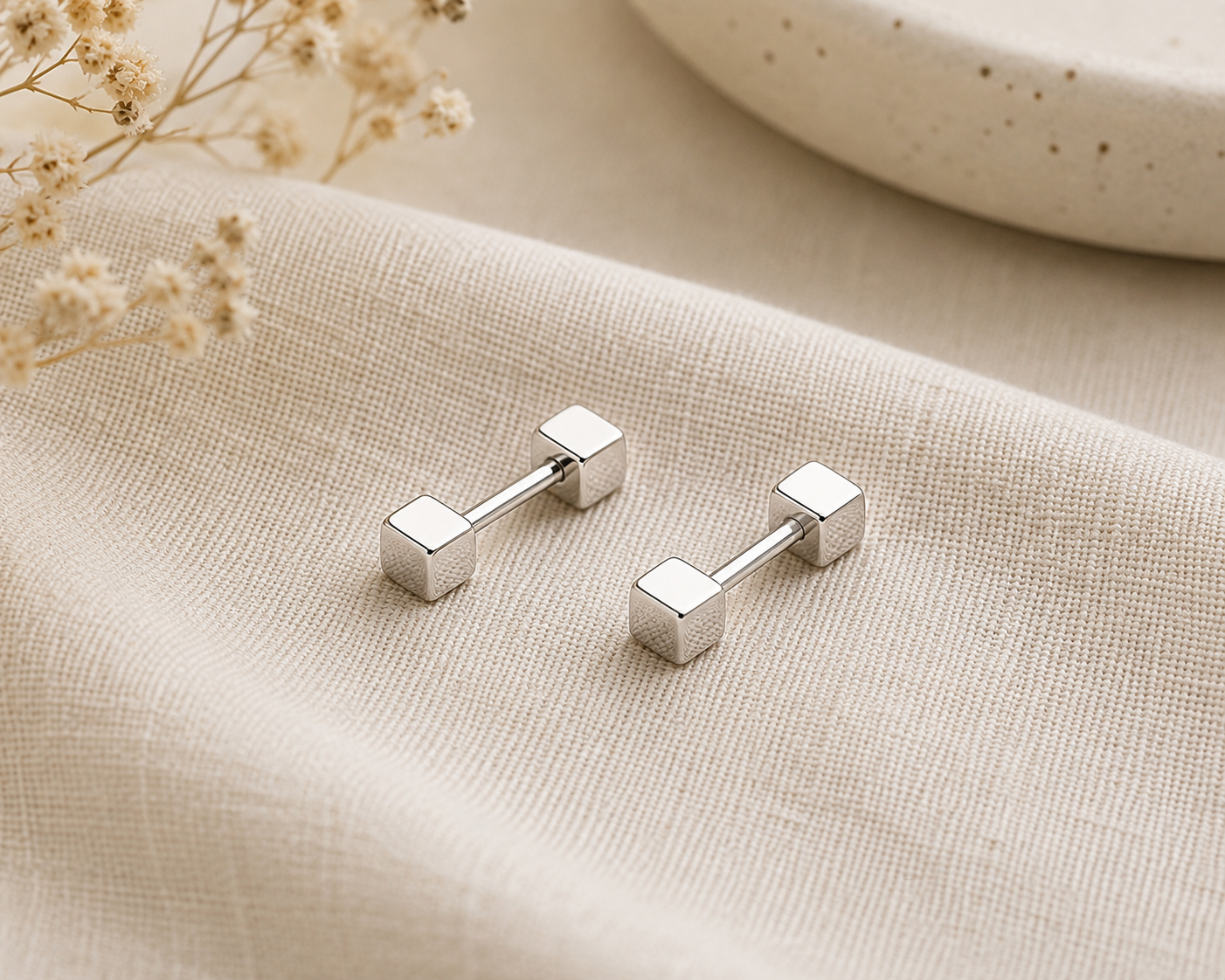 Cube Stud Earrings set
