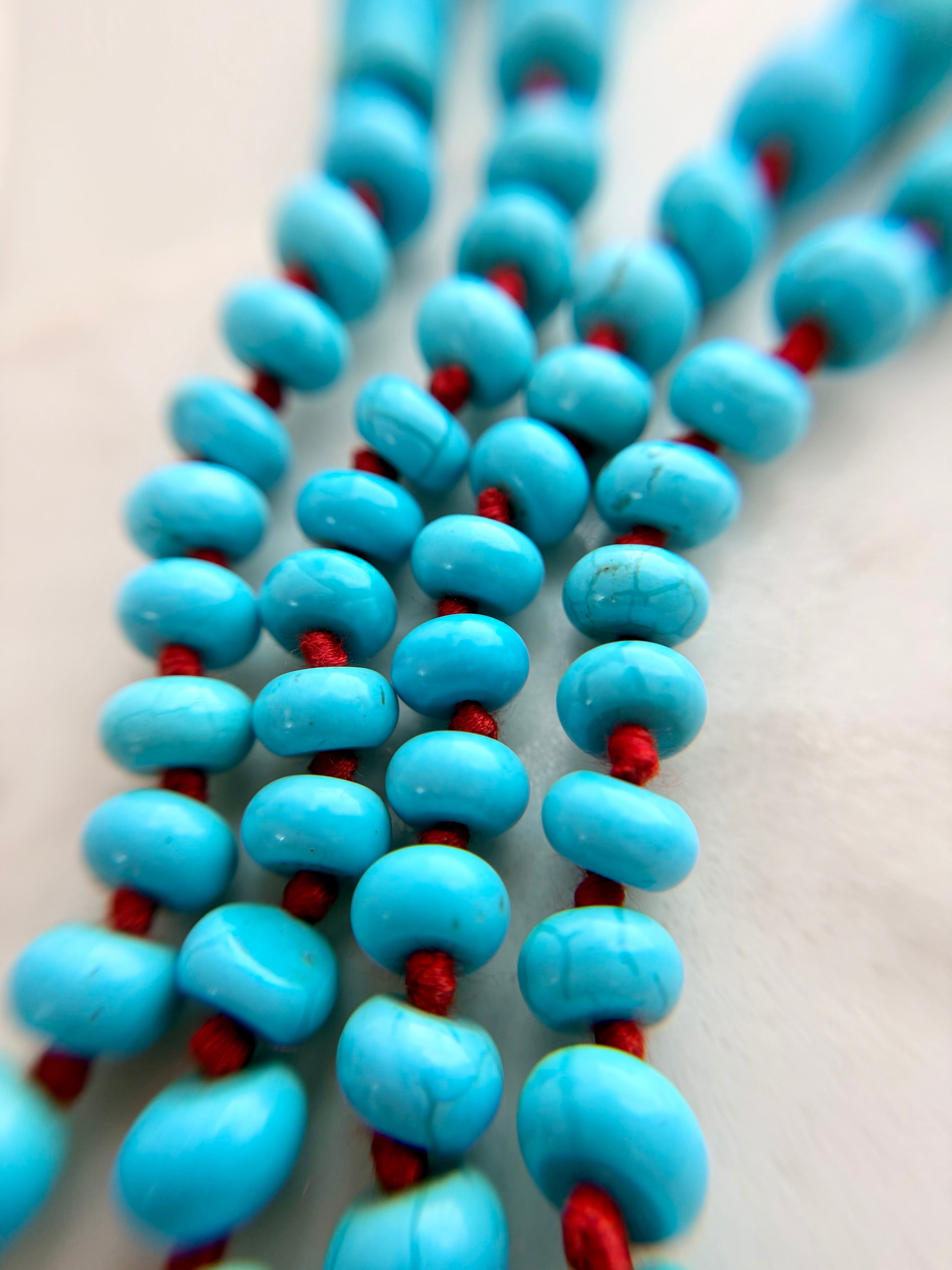 Turquoise knotted necklace