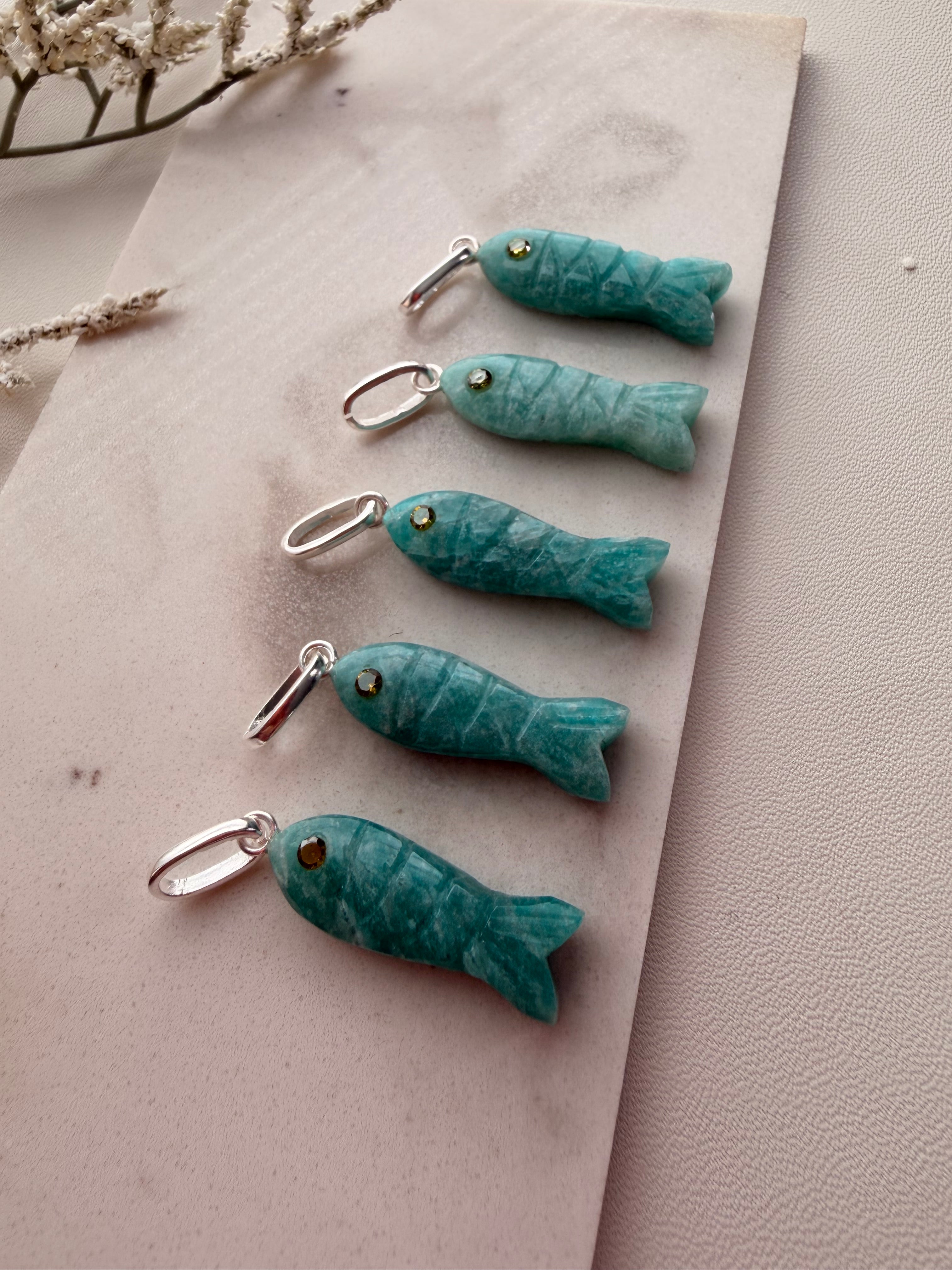 Marino Amazonite Fish Pendant