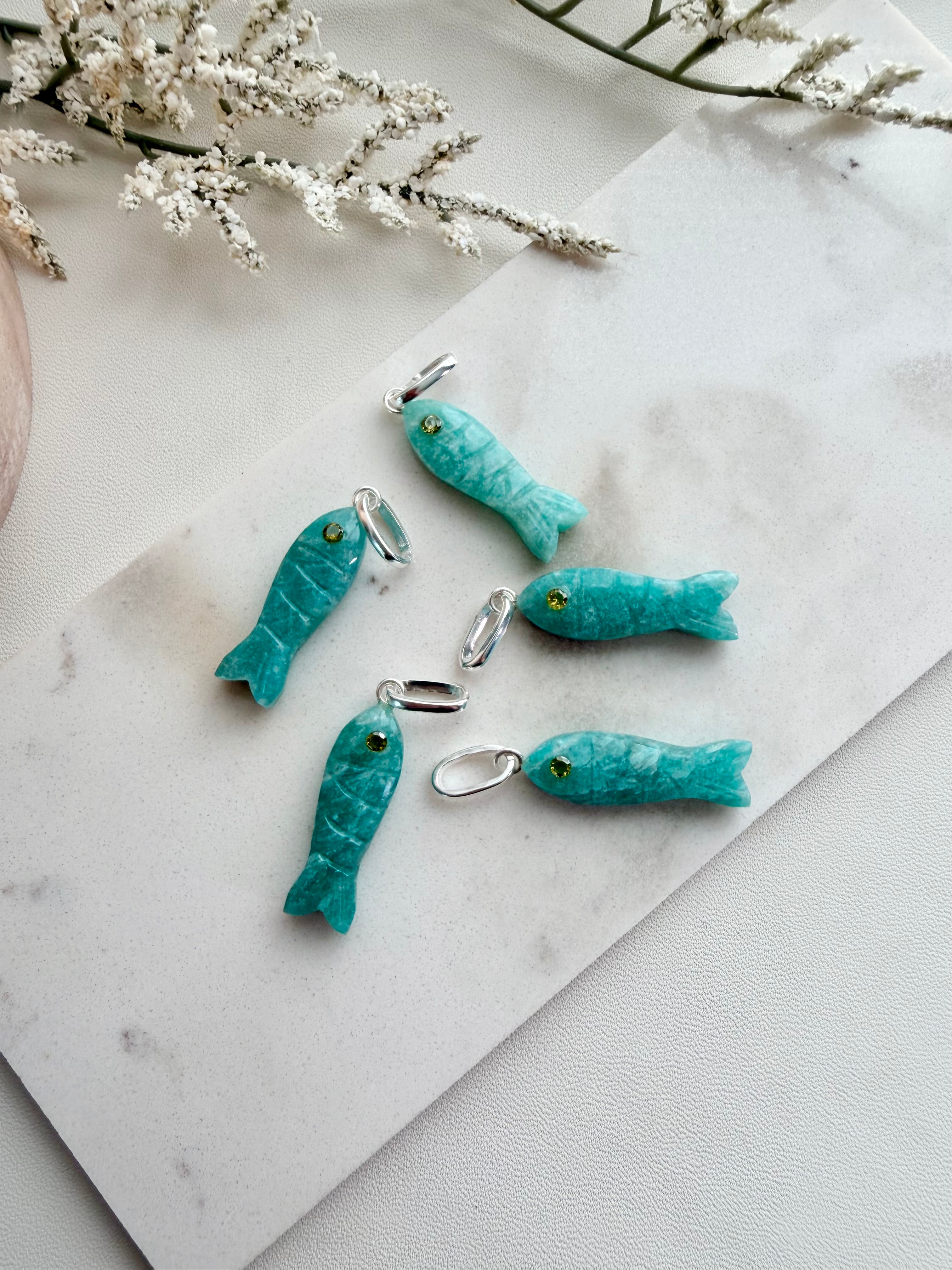 Marino Amazonite Fish Pendant