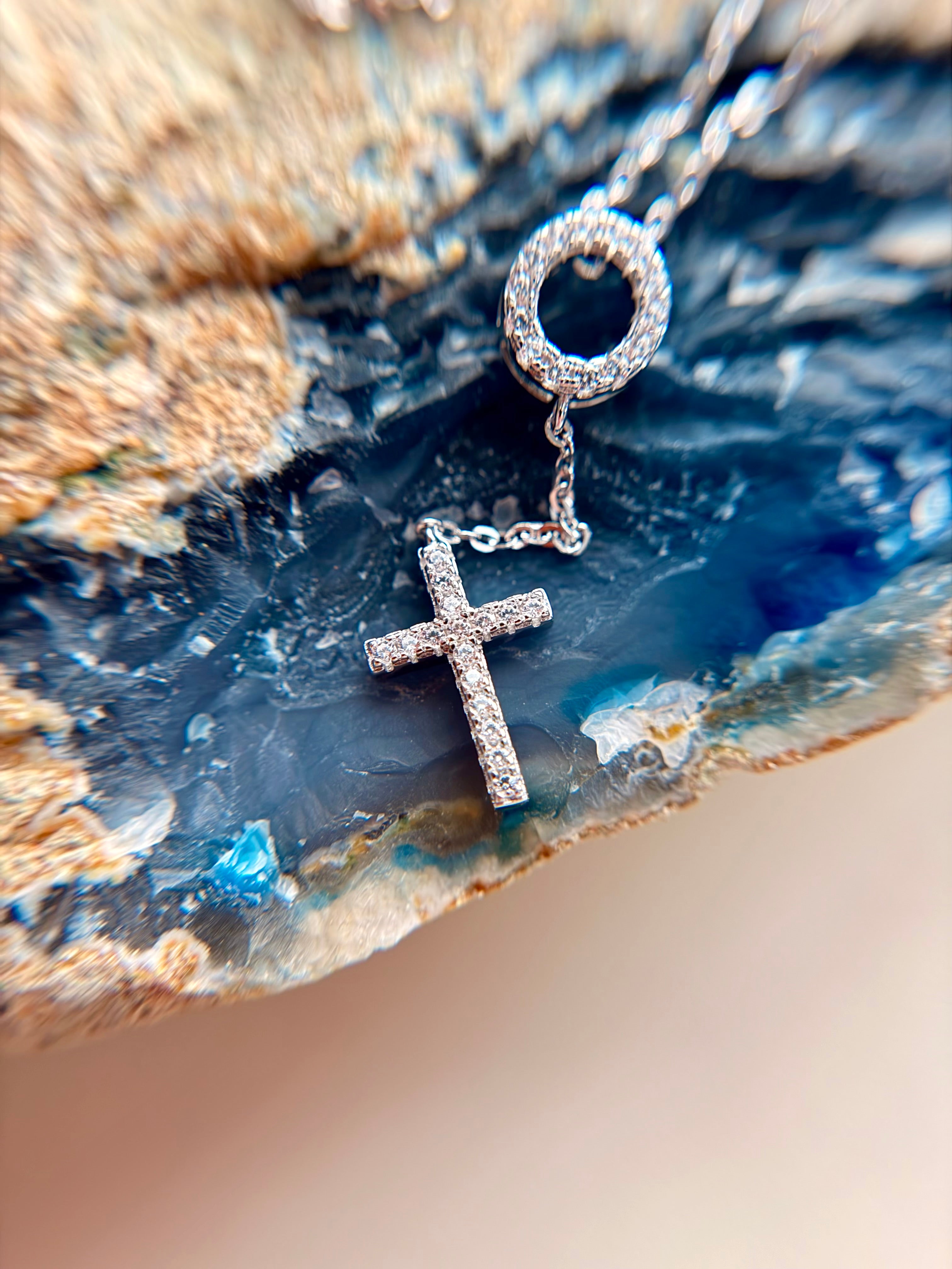 Ariana Cross Lariat Necklace