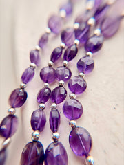 Natural Amethyst Faceted Coin Necklace