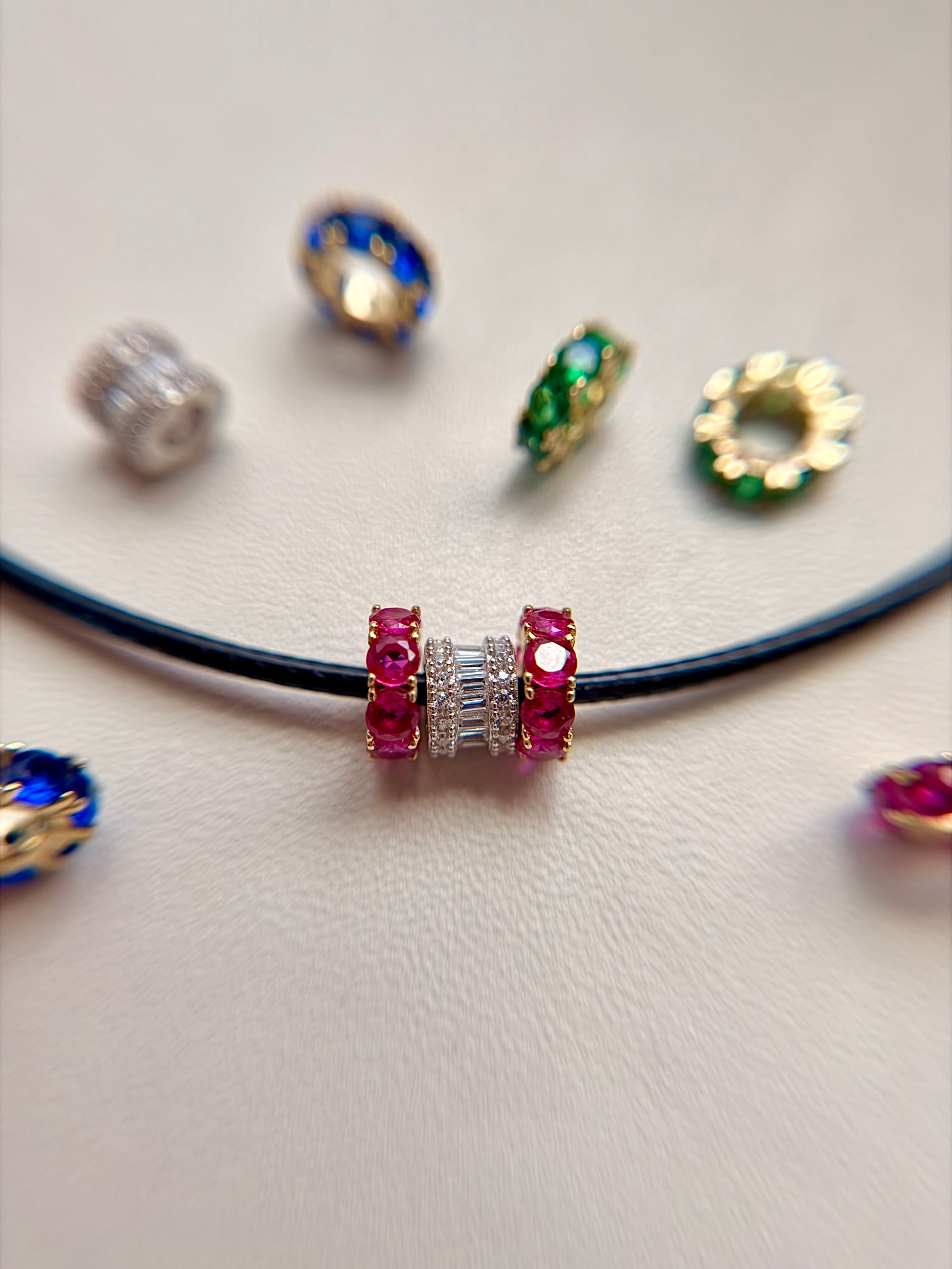 Sterling Silver CZ Slider Bead