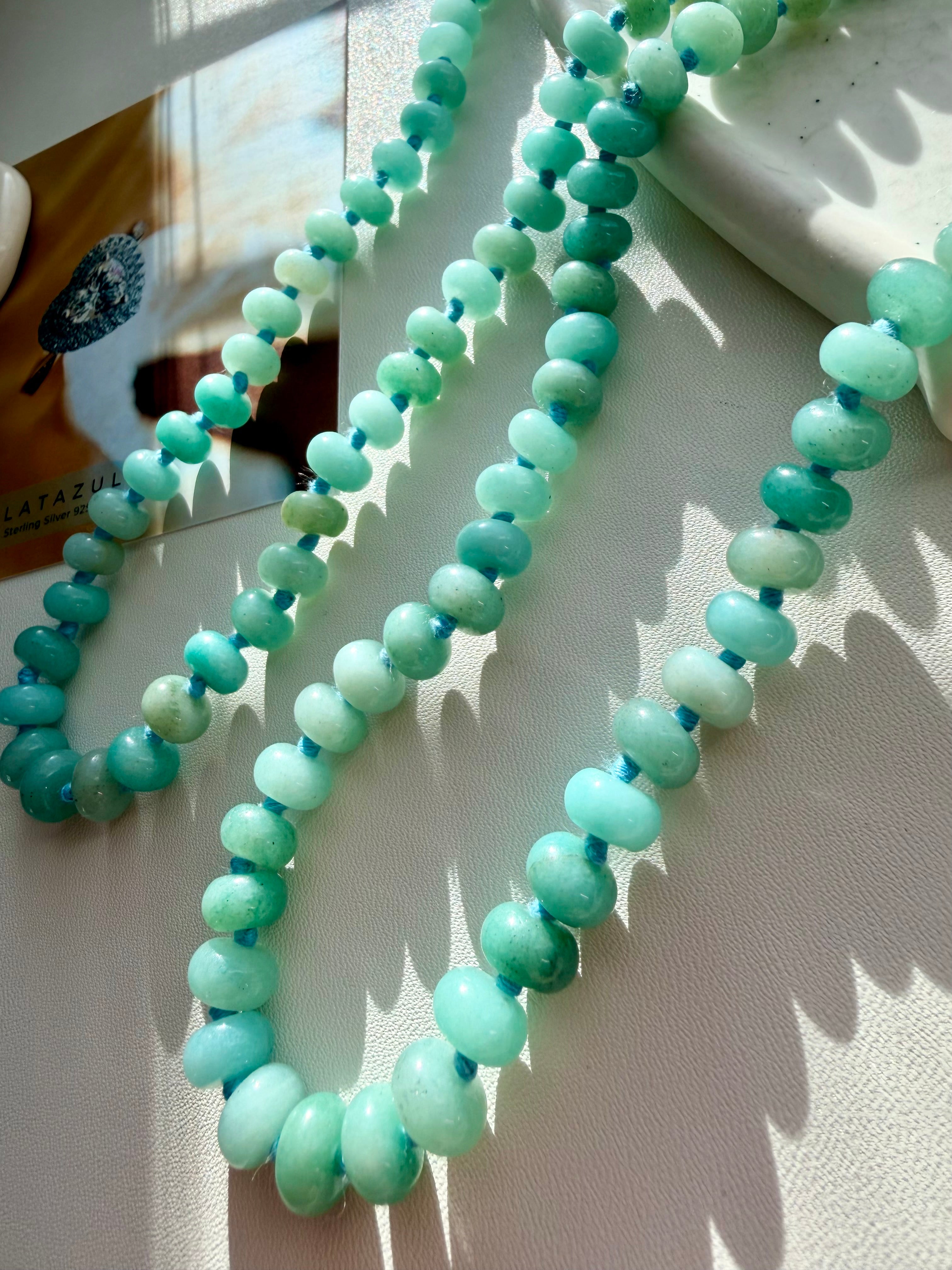 Hand Knotted natural Amazonite Necklace