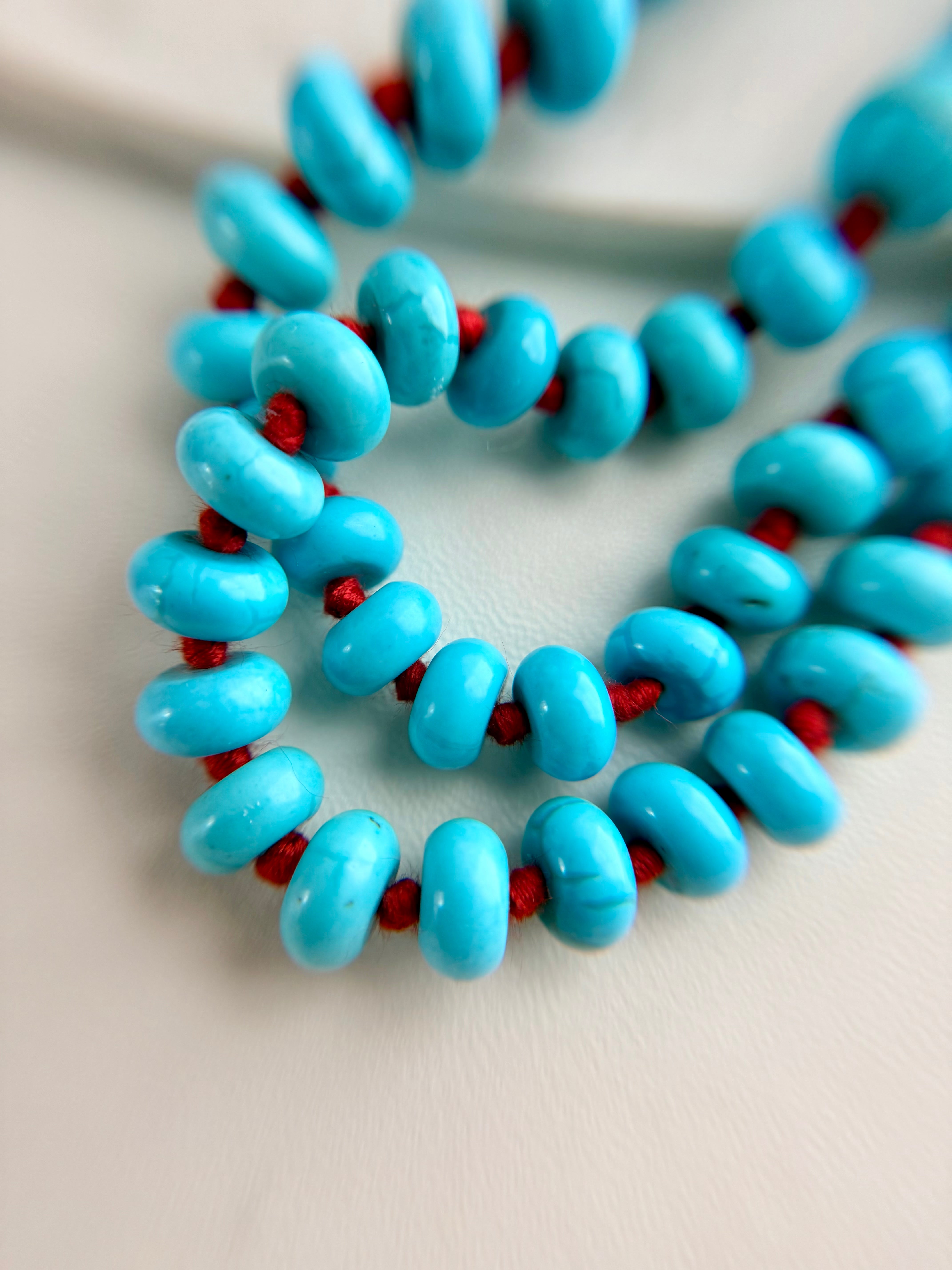 Turquoise knotted necklace