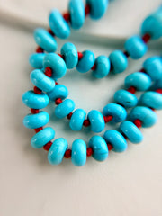 Turquoise knotted necklace