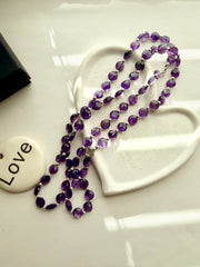 Natural Amethyst Faceted Coin Necklace