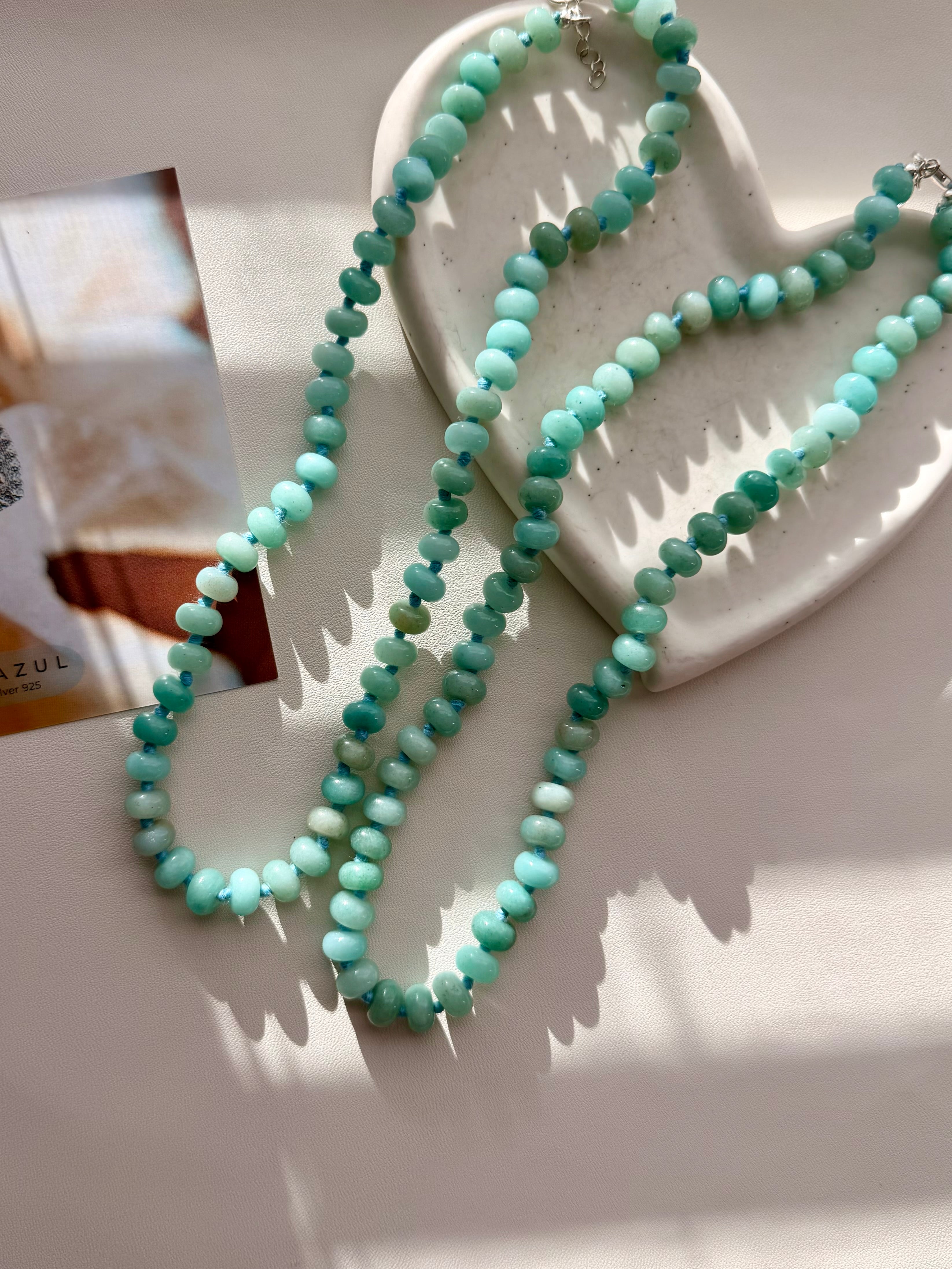 Hand Knotted natural Amazonite Necklace