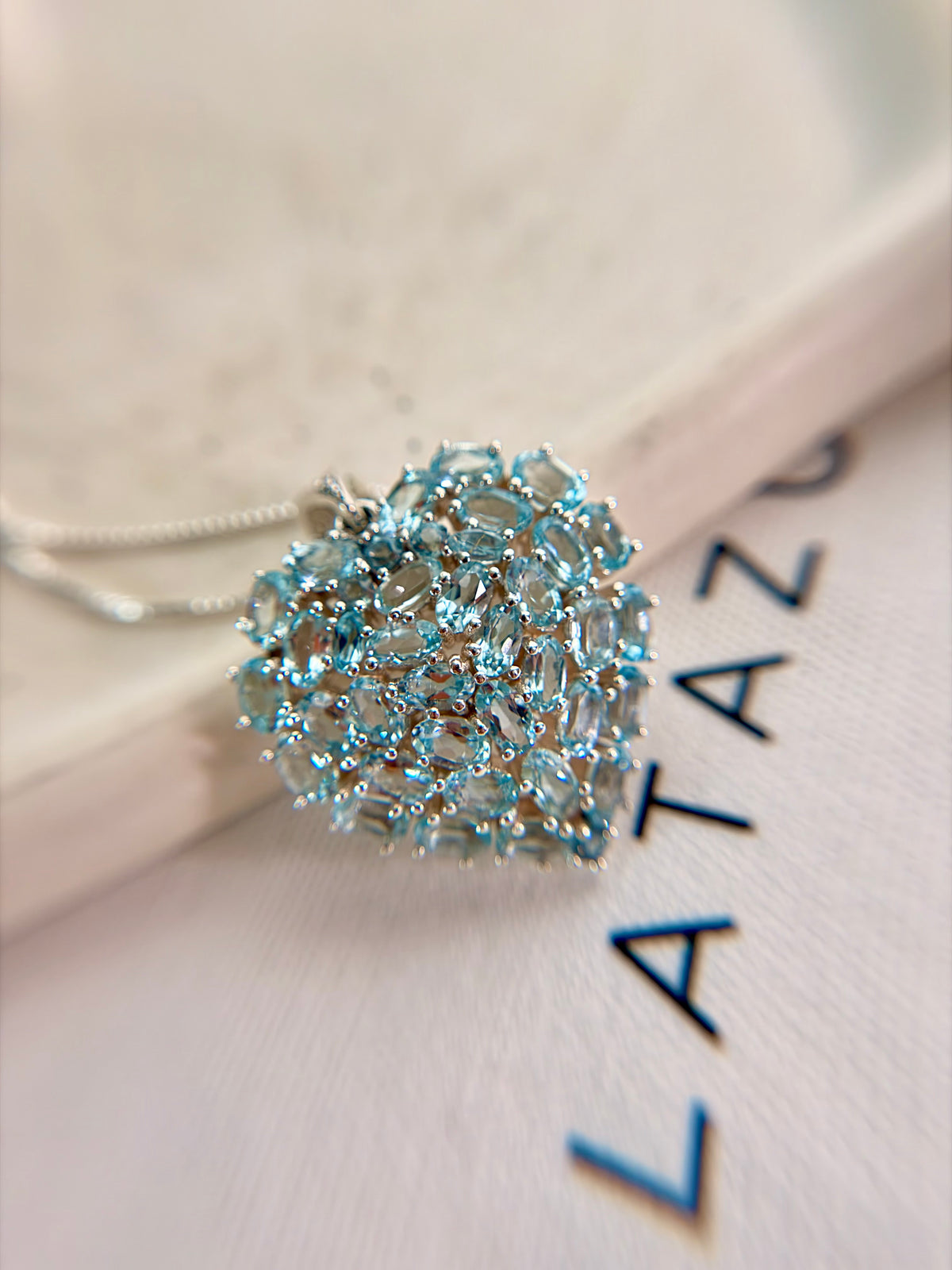 Honora blue Topaz heart necklace