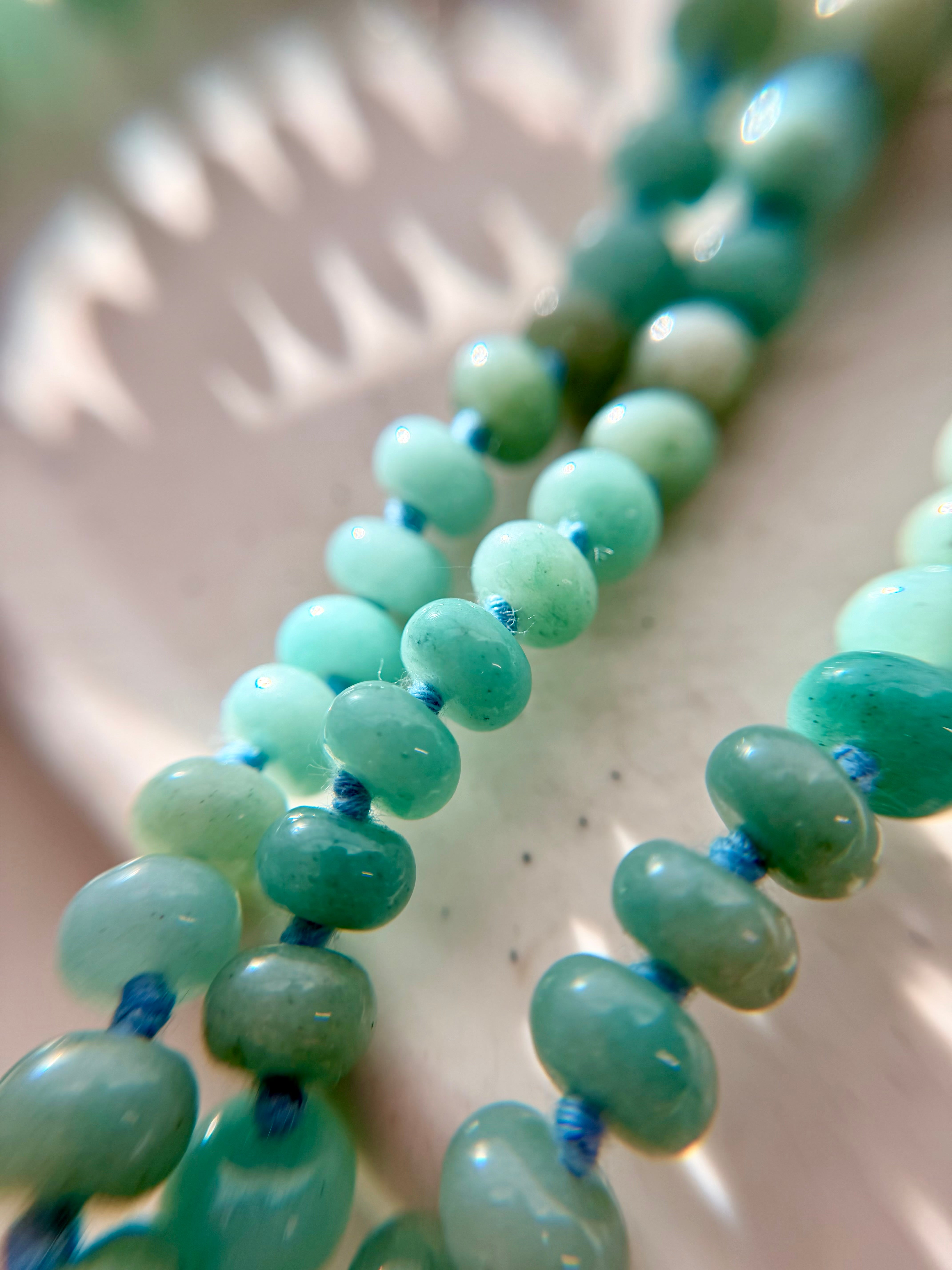 Hand Knotted natural Amazonite Necklace