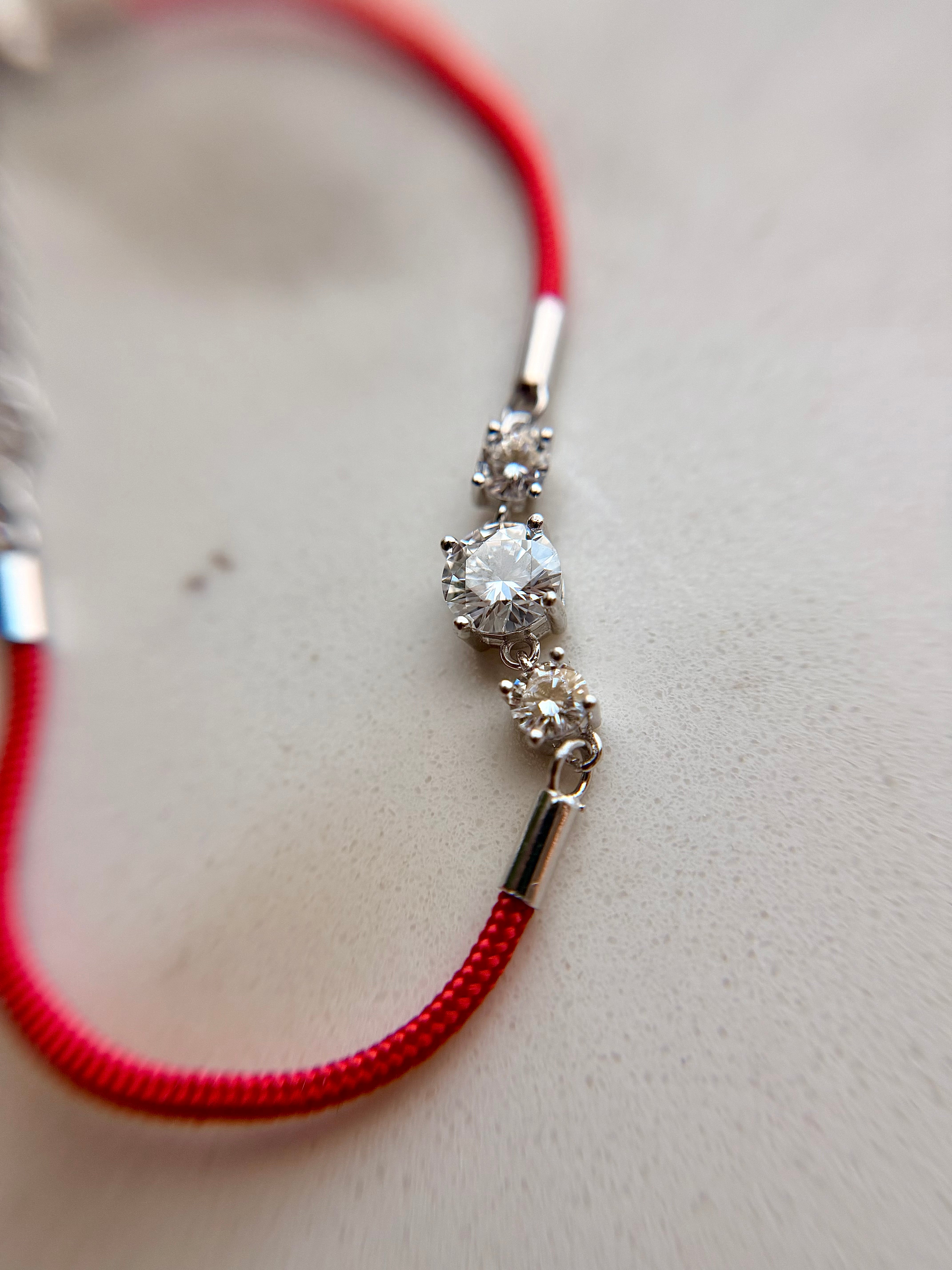 Lucky Red String Moissanite Bracelet