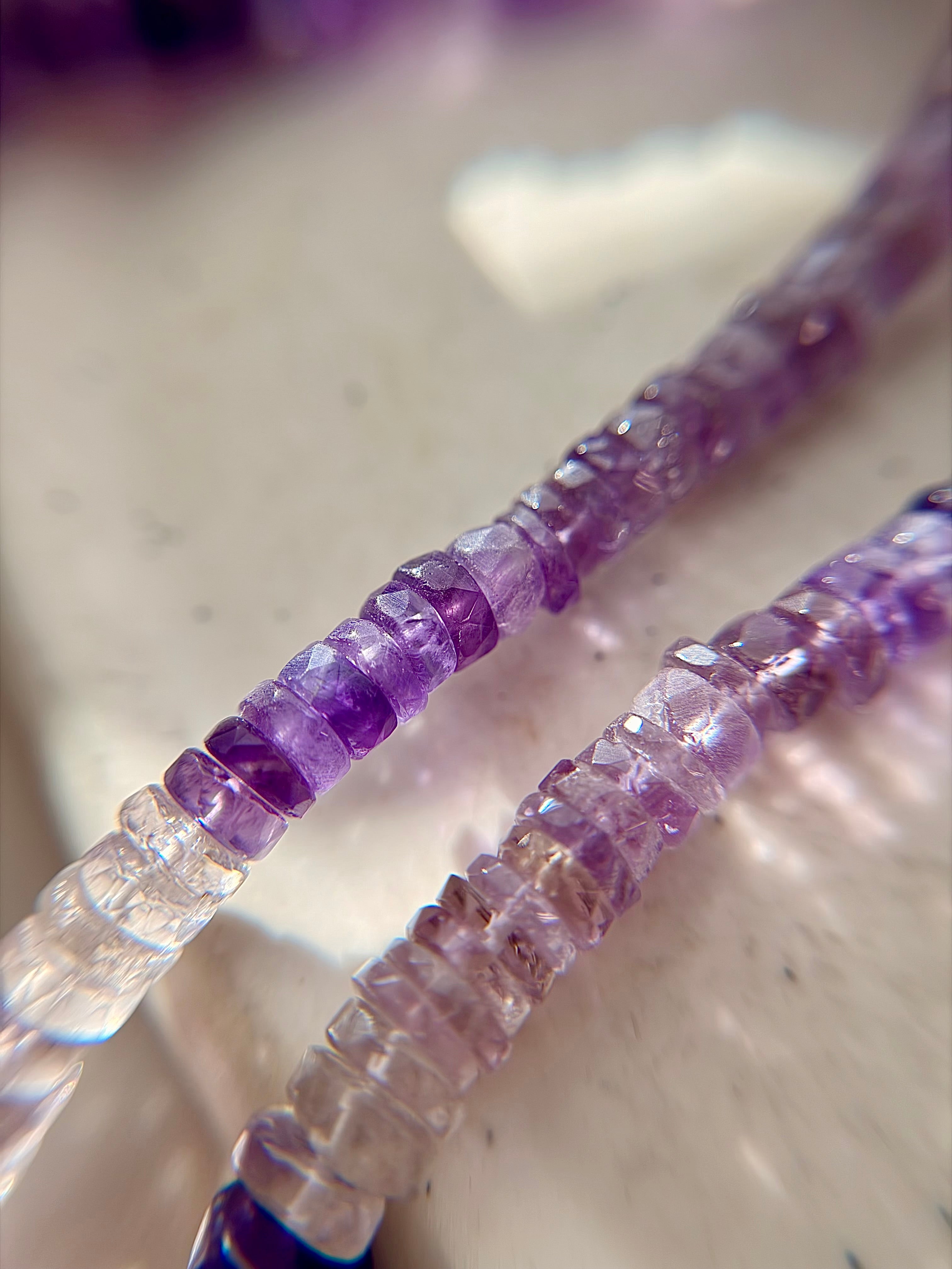 Shaded natural Amethyst Faceted Necklace