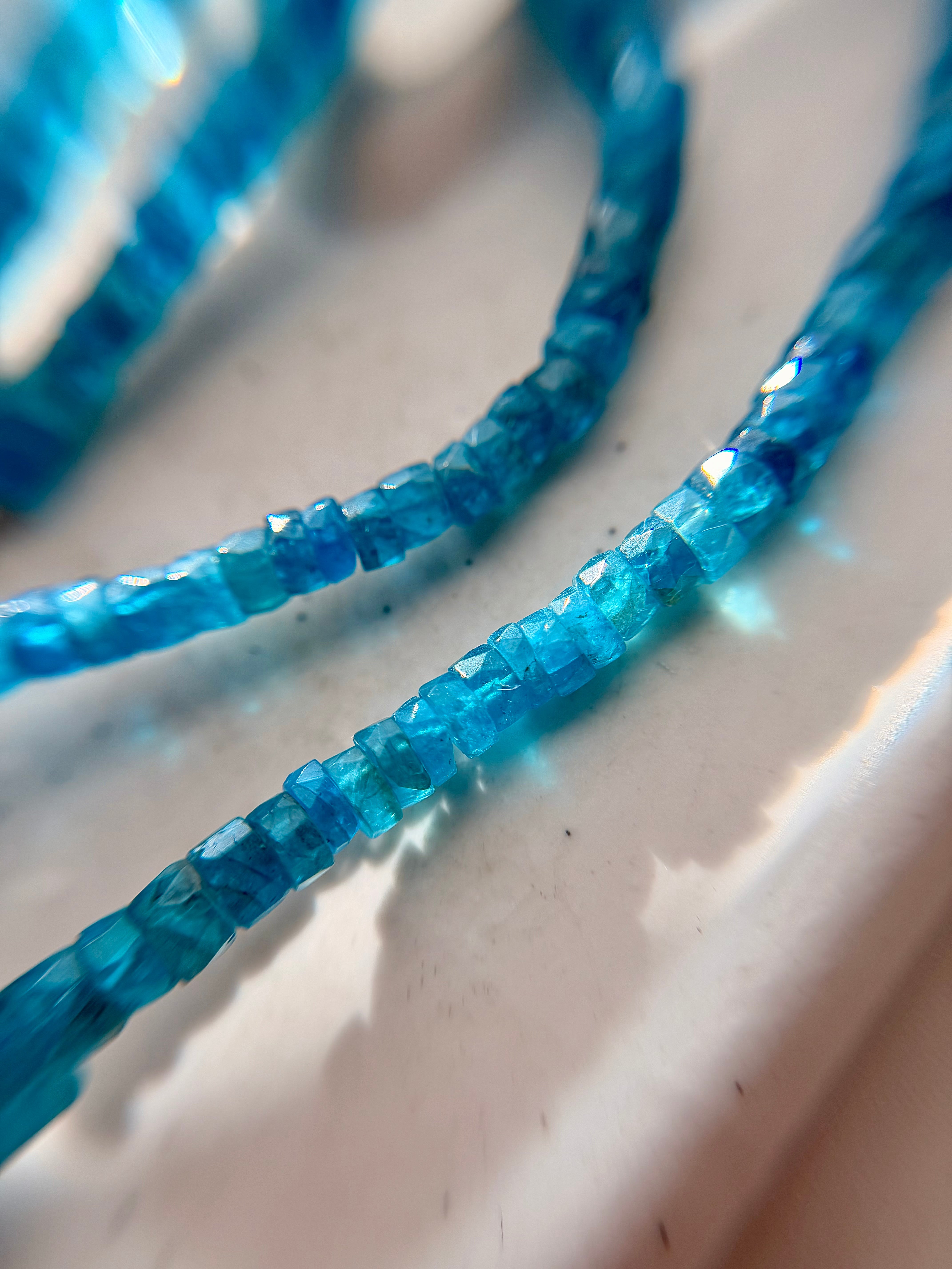 Natural Neon Apatite Faceted Necklace