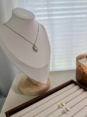 Sterling Silver Pavé and Baguette Zirconia Leaf Necklace