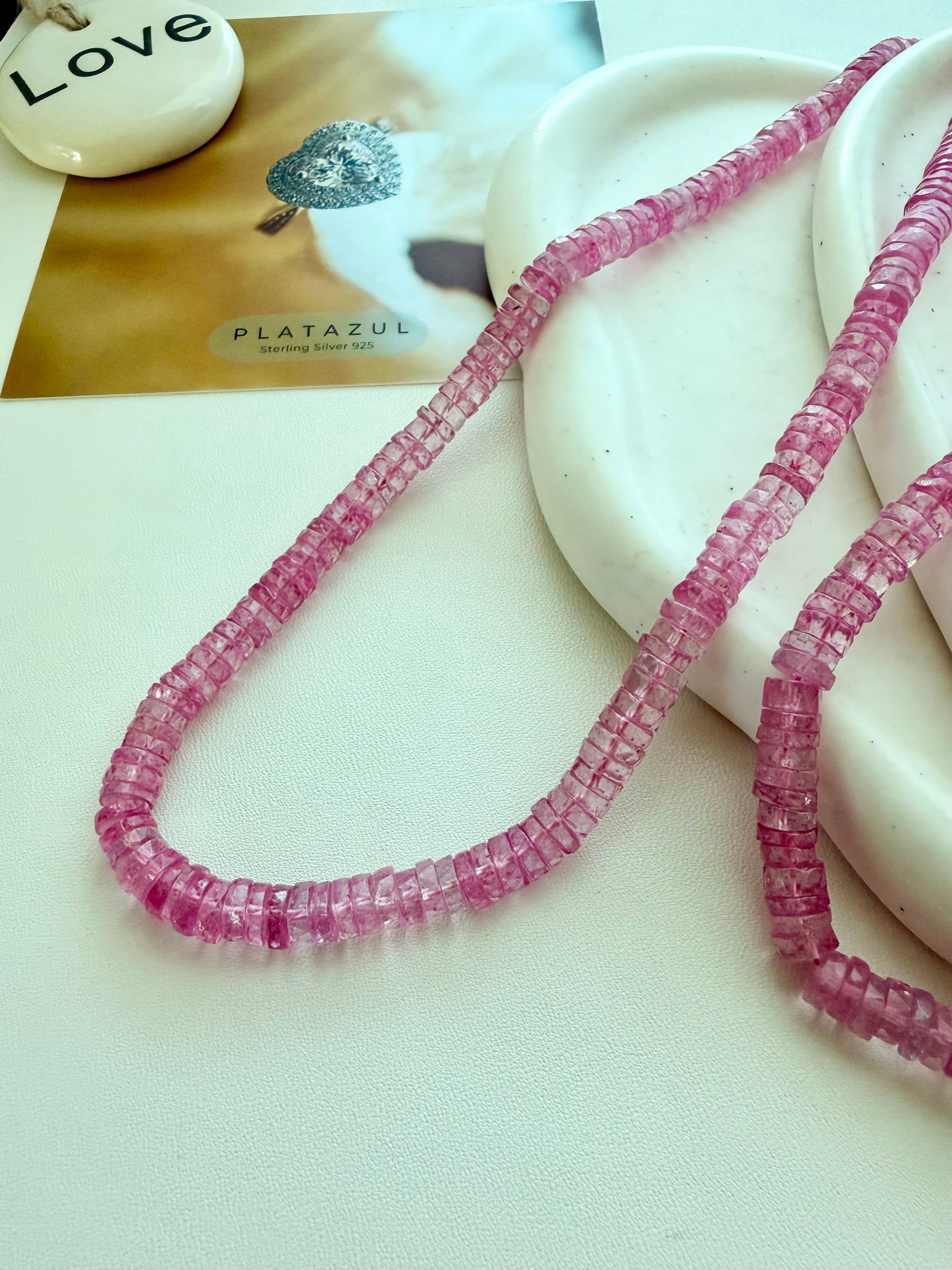 Natural Pink Topaz Necklace