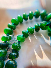 Hand Knotted natural Green Jade Necklace