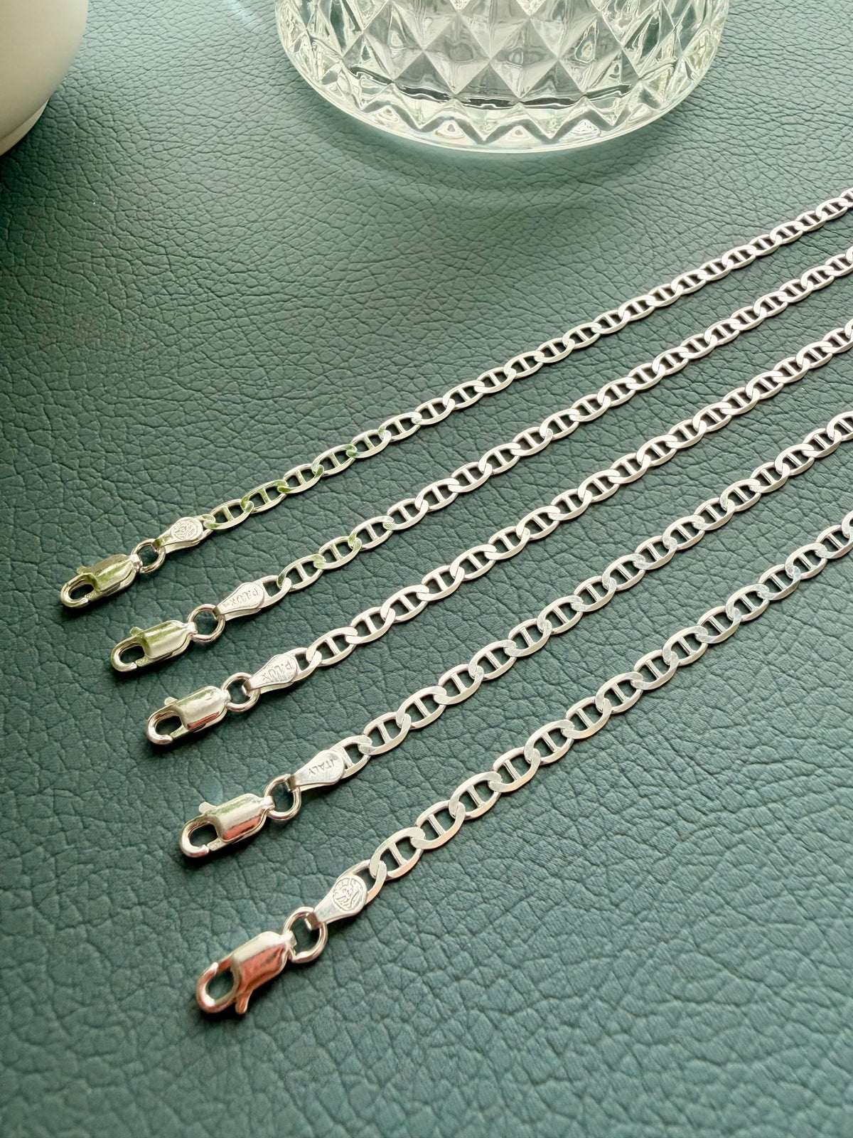 Italian Flat Mariner Bracelet – Sterling Silver