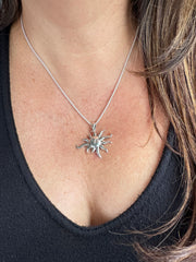 Sterling Silver Sun Necklace | Aurora Necklace | Platazul