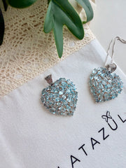 Honora blue Topaz heart necklace