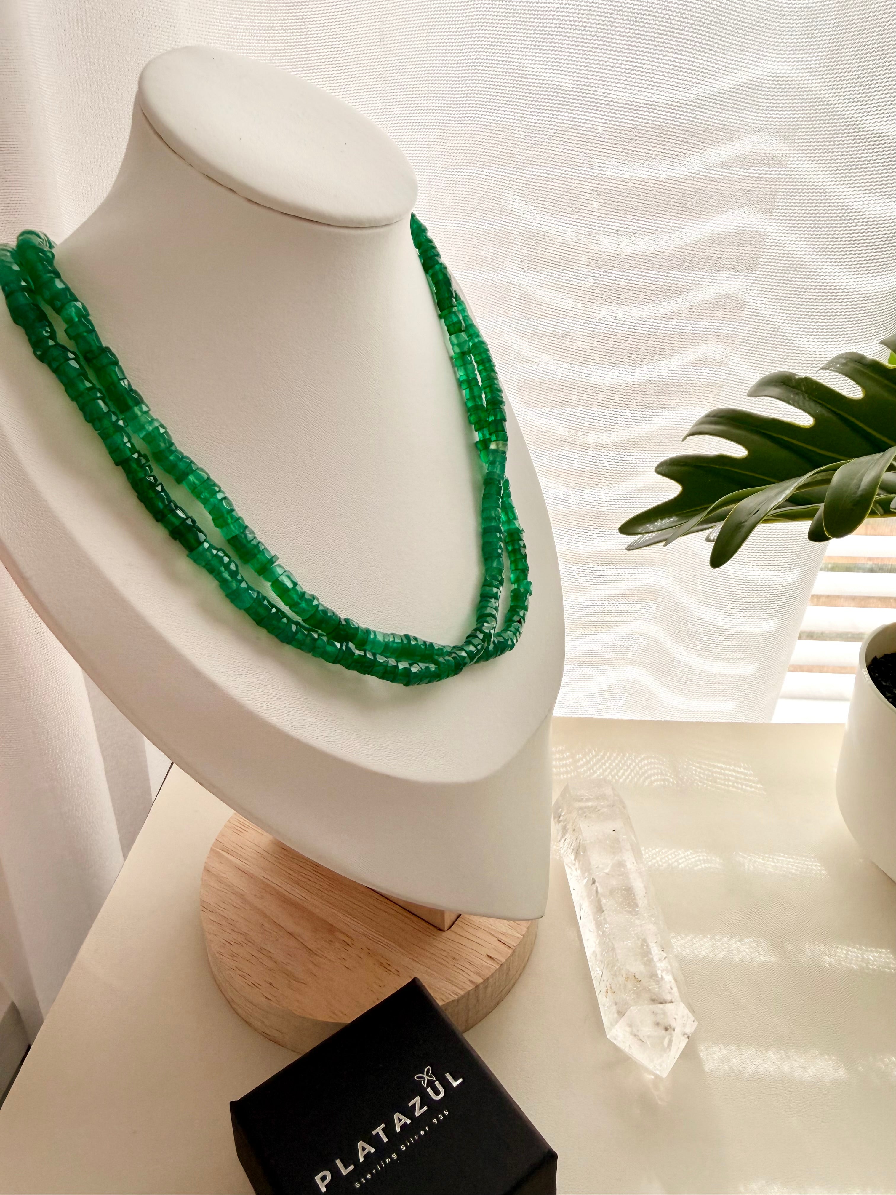 Natural Green Onyx necklace