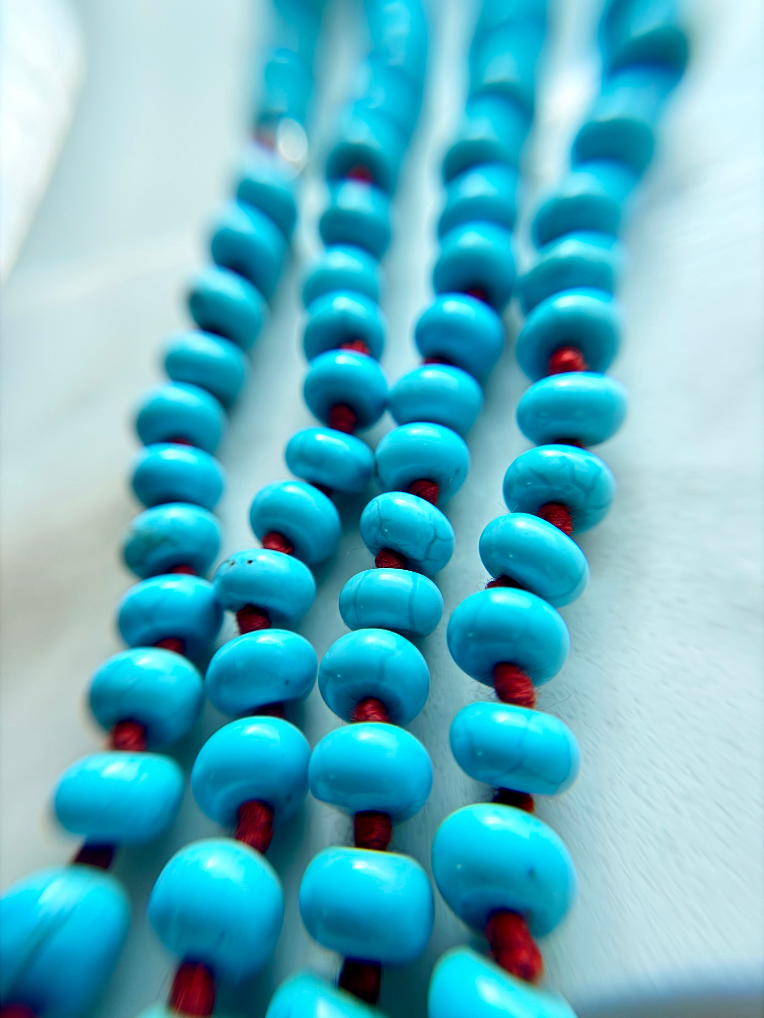 Turquoise knotted necklace