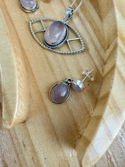 Rose Quartz Dangle Earrings | Rose Earrings | Platazul