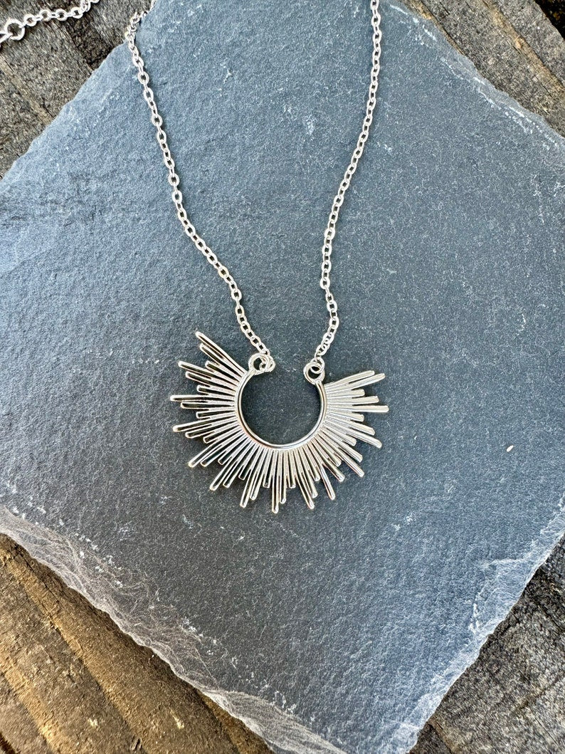 Sunburst Necklace Silver | Sol Necklace | Platazul