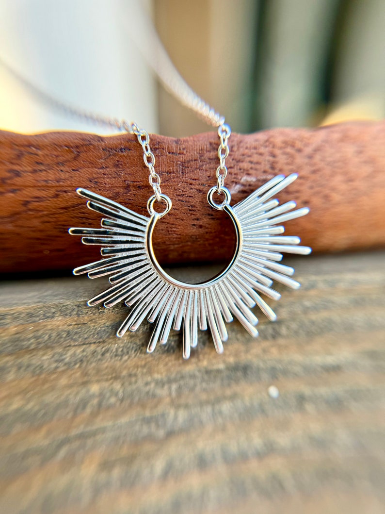 Sunburst Necklace Silver | Sol Necklace | Platazul